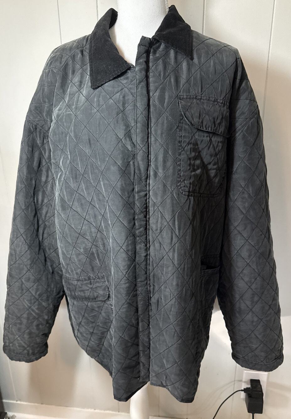 Thach Le’ Quilted Black Jacket Vintage XL AA1